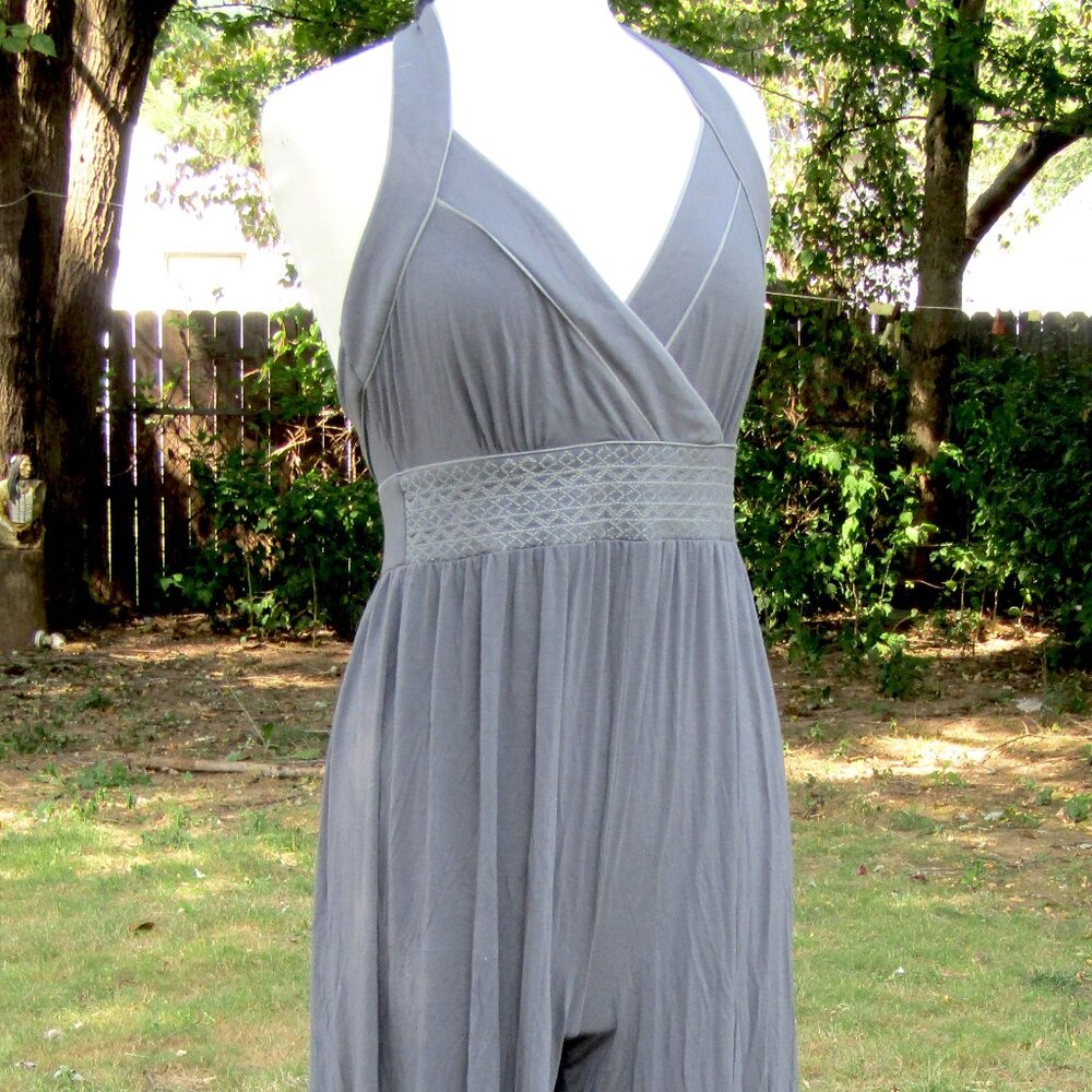 Monsoon Halter Jumpsuit in Gray Size Medium